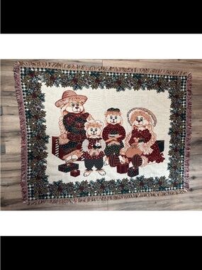 Goodwin Weavers Vintage Cotton Throw Blanket - Multi Rust & Cream